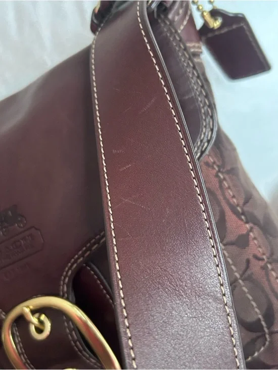 Vintage COACH Bleecker Legacy Flap Brown Leather Shoulder Bag 11434 - Picture 9 of 11